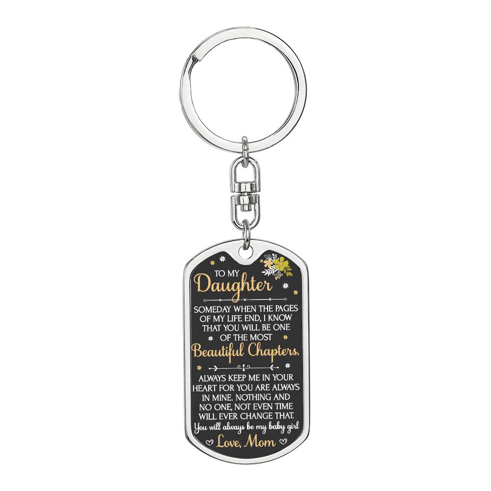 (ALMOST SOLD OUT) - Keepsake for Daughter Keychain - Beautiful Chapters