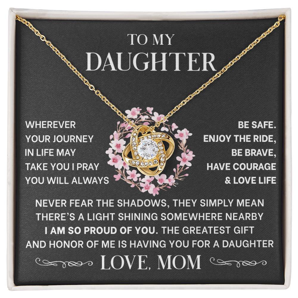 Message card(Mom to daughter 2) Love Knot Neclace