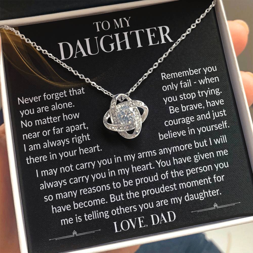 Message card(Dad to daughter 3) Love Knot Neclace