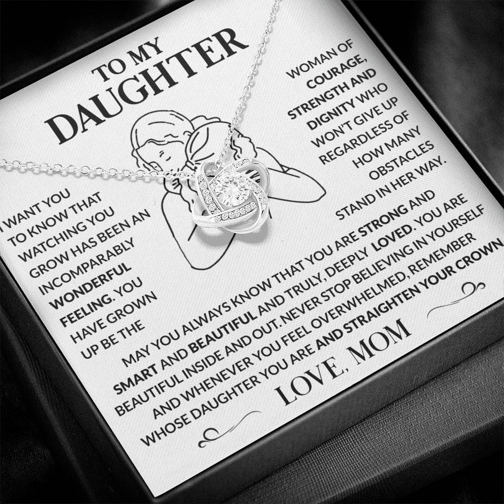 Message card(Mom to daughter 3) Love Knot Neclace