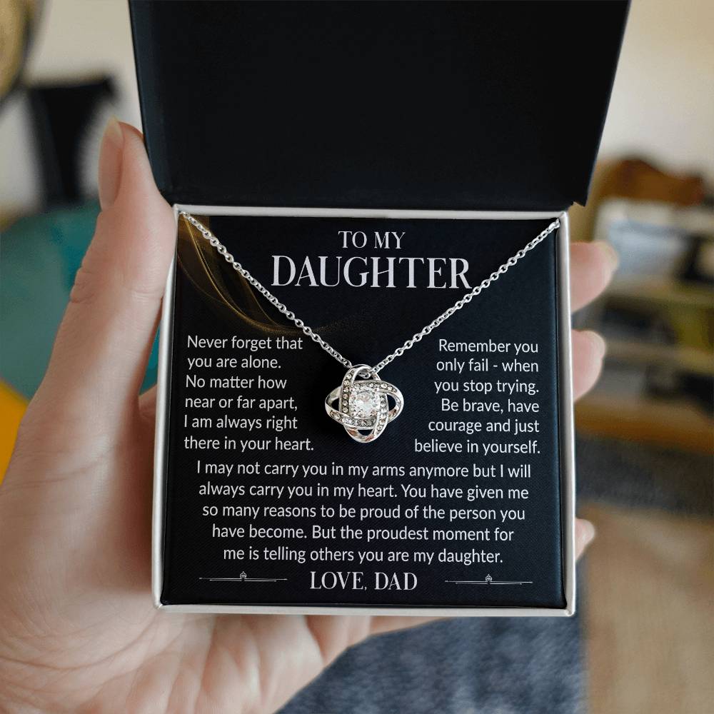 Message card(Dad to daughter 3) Love Knot Neclace