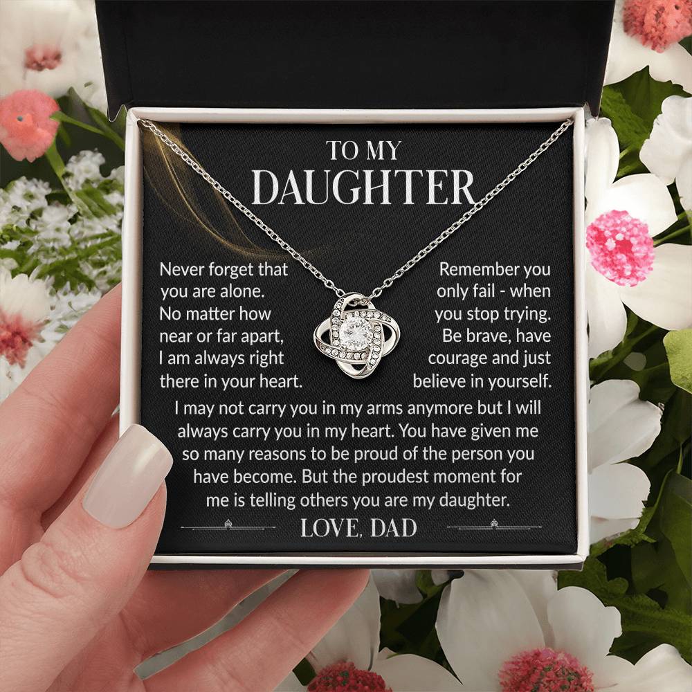 Message card(Dad to daughter 3) Love Knot Neclace