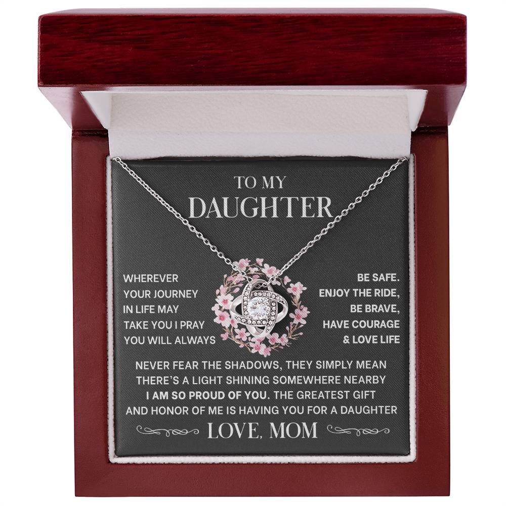 Message card(Mom to daughter 2) Love Knot Neclace