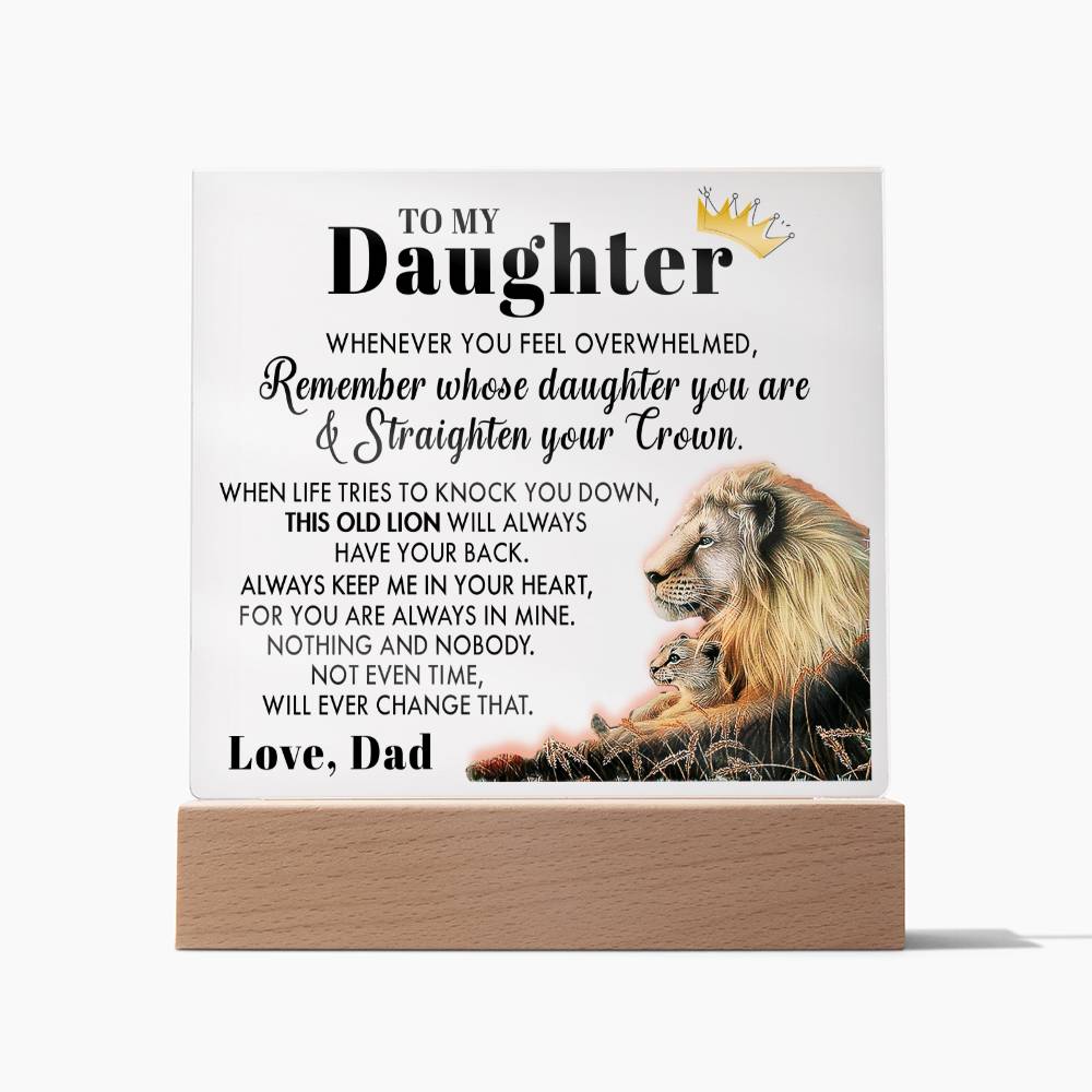 (ALMOST SOLD OUT) Gift for Daughter from Dad - Old Lion - Plaque