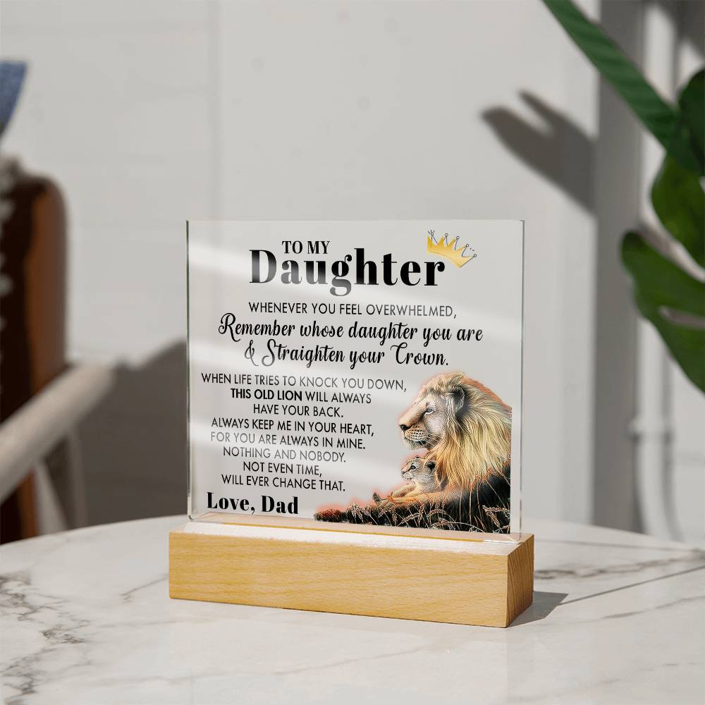 (ALMOST SOLD OUT) Gift for Daughter from Dad - Old Lion - Plaque