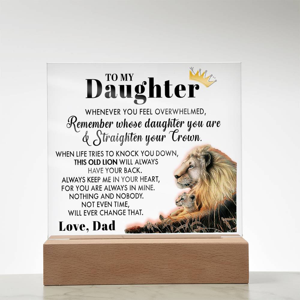 (ALMOST SOLD OUT) Gift for Daughter from Dad - Old Lion - Plaque