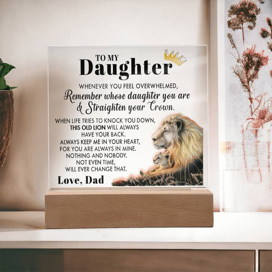 (ALMOST SOLD OUT) Gift for Daughter from Dad - Old Lion - Plaque