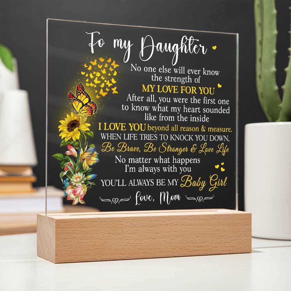 (ALMOST SOLD OUT) Gift for Daughter from Mom - Baby Girl - Plaque v2