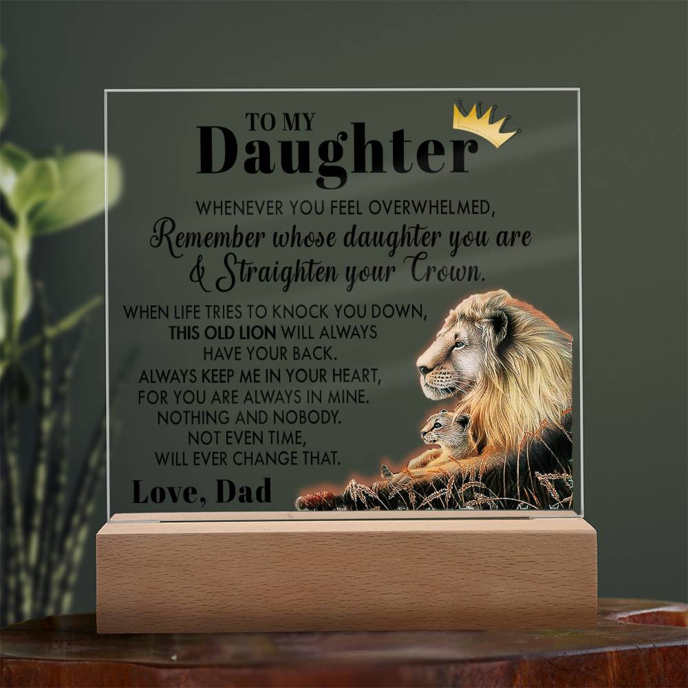 (ALMOST SOLD OUT) Gift for Daughter from Dad - Old Lion - Plaque