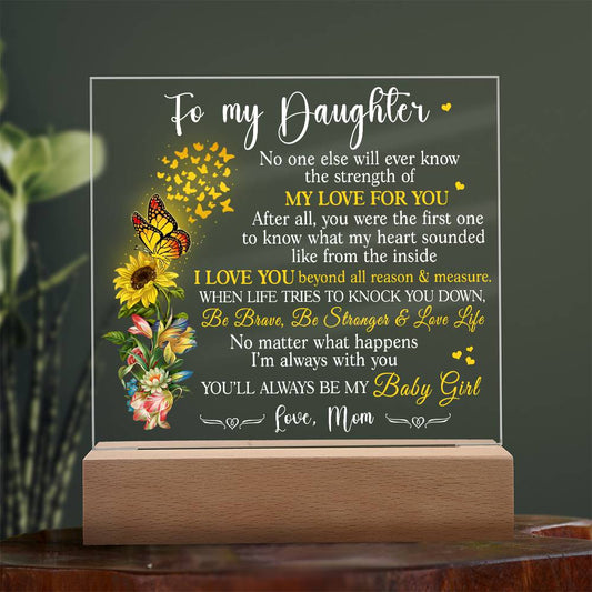 (ALMOST SOLD OUT) Gift for Daughter from Mom - Baby Girl - Plaque v2