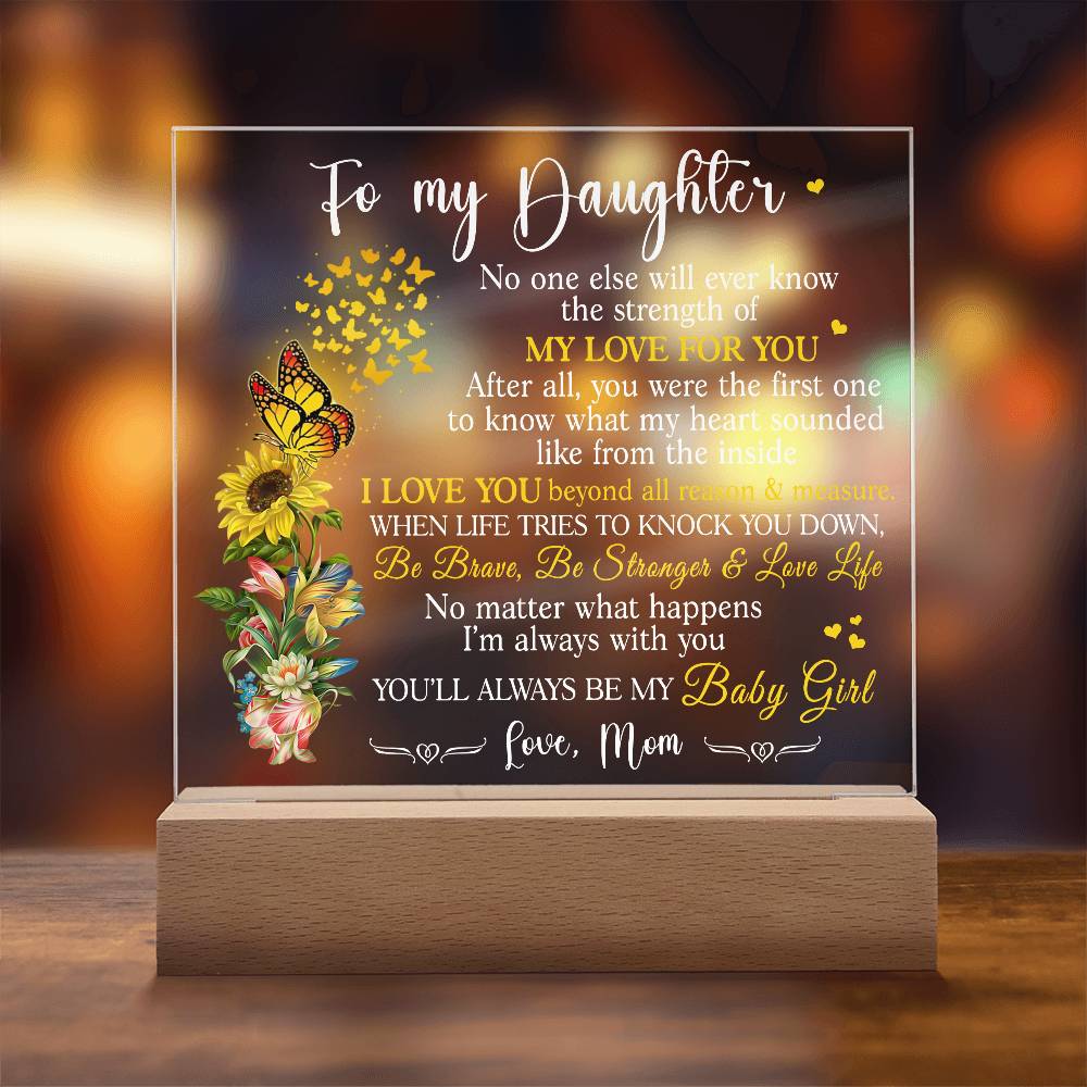 (ALMOST SOLD OUT) Gift for Daughter from Mom - Baby Girl - Plaque v2