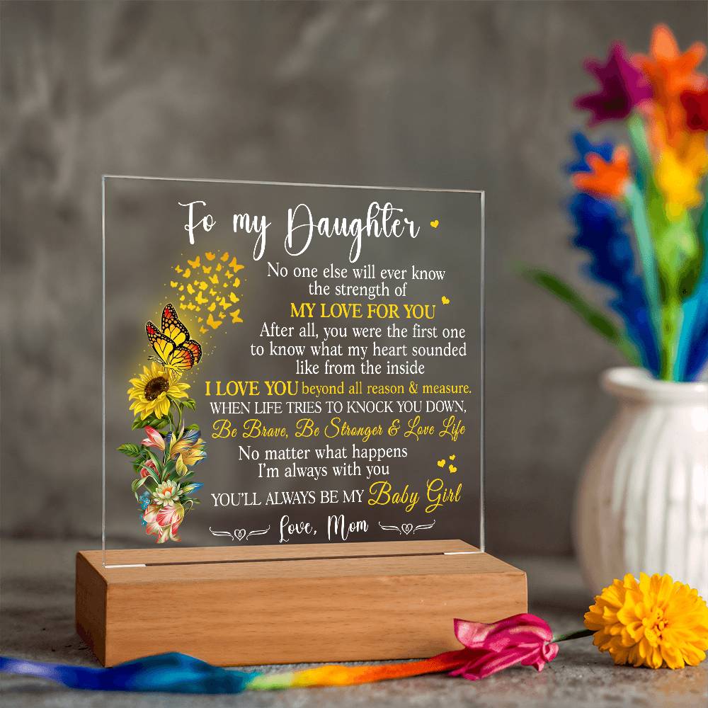 (ALMOST SOLD OUT) Gift for Daughter from Mom - Baby Girl - Plaque v2