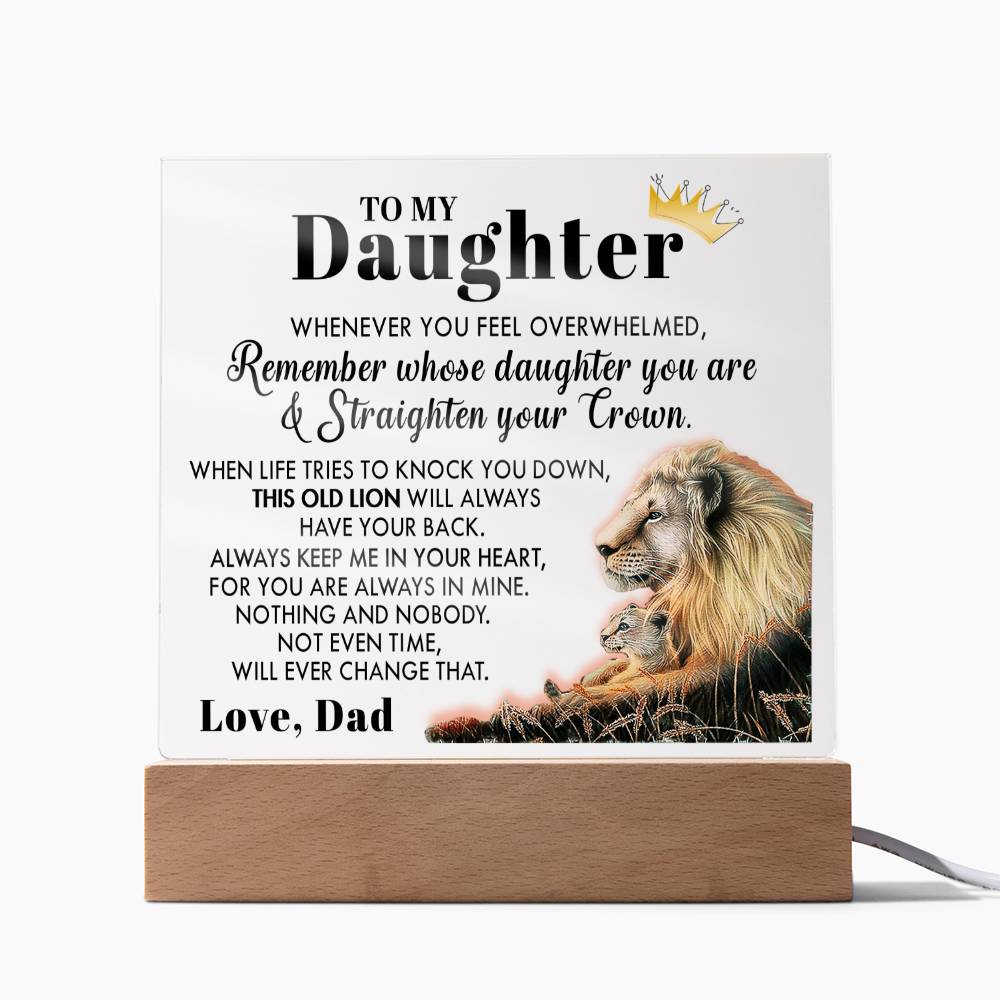 (ALMOST SOLD OUT) Gift for Daughter from Dad - Old Lion - Plaque