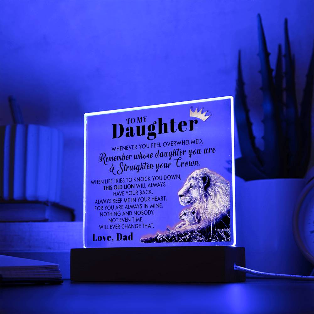 (ALMOST SOLD OUT) Gift for Daughter from Dad - Old Lion - Plaque