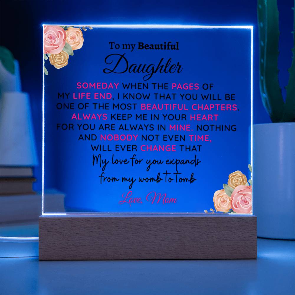 (ALMOST SOLD OUT) Keepsake Gift for Daughter from Mom - Chapters Plaque