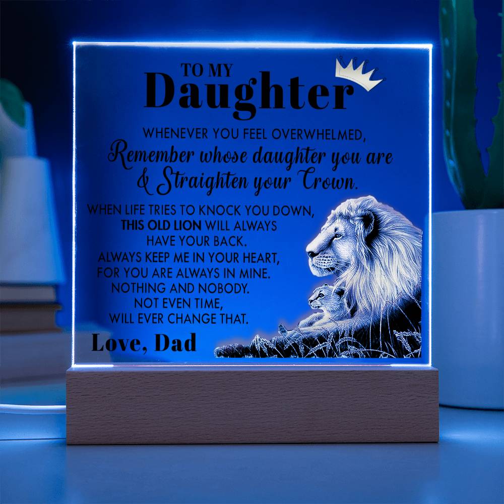 (ALMOST SOLD OUT) Gift for Daughter from Dad - Old Lion - Plaque