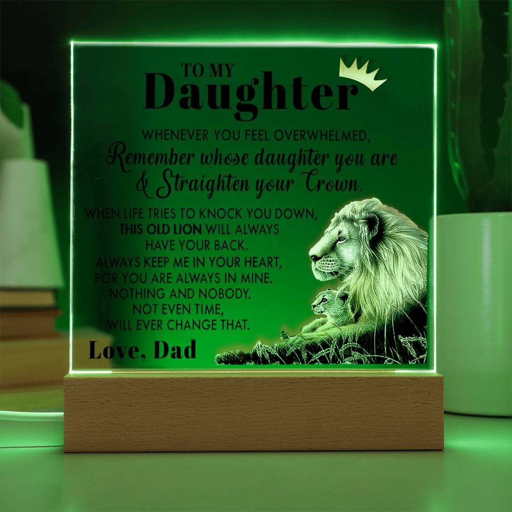 (ALMOST SOLD OUT) Gift for Daughter from Dad - Old Lion - Plaque