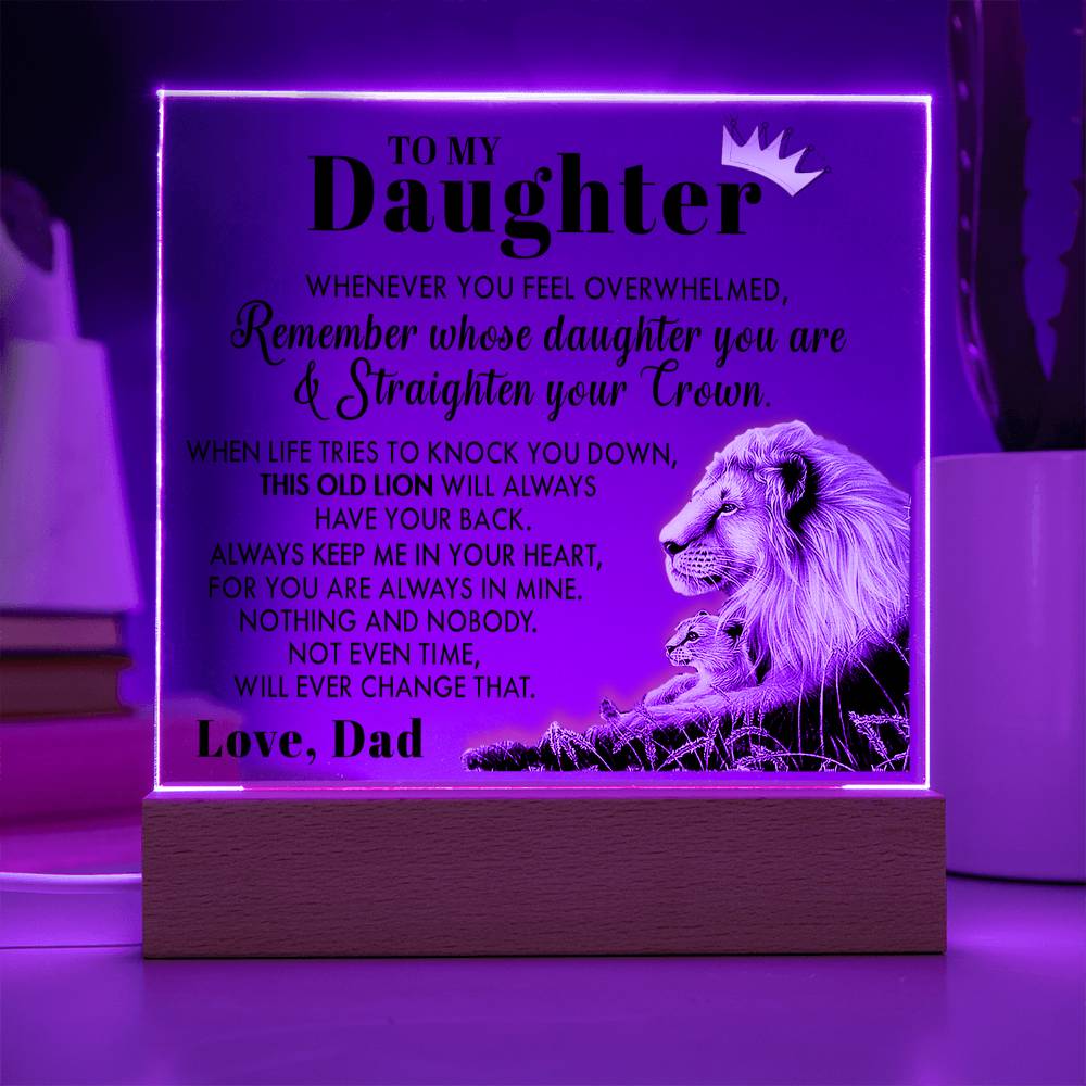 (ALMOST SOLD OUT) Gift for Daughter from Dad - Old Lion - Plaque