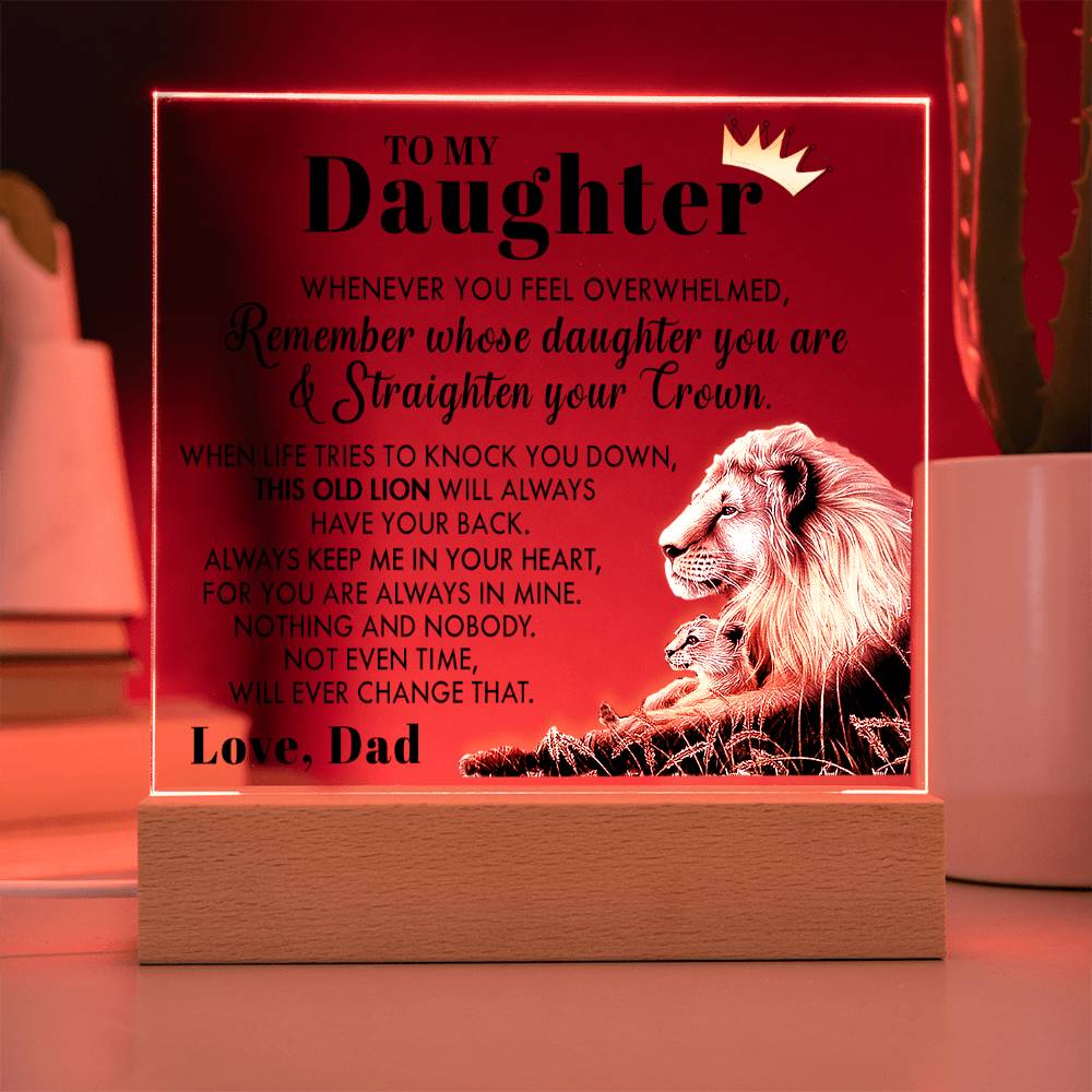 (ALMOST SOLD OUT) Gift for Daughter from Dad - Old Lion - Plaque