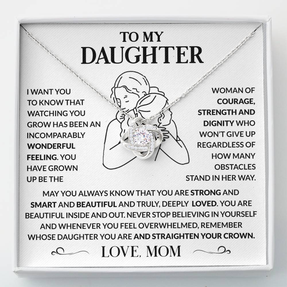 Message card(Mom to daughter 3) Love Knot Neclace