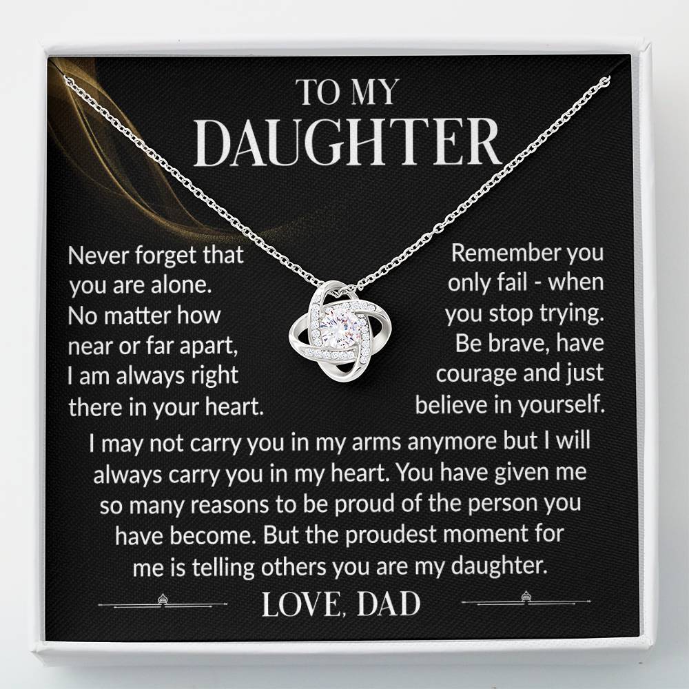 Message card(Dad to daughter 3) Love Knot Neclace