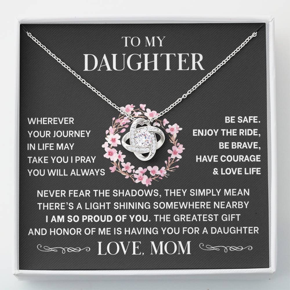 Message card(Mom to daughter 2) Love Knot Neclace