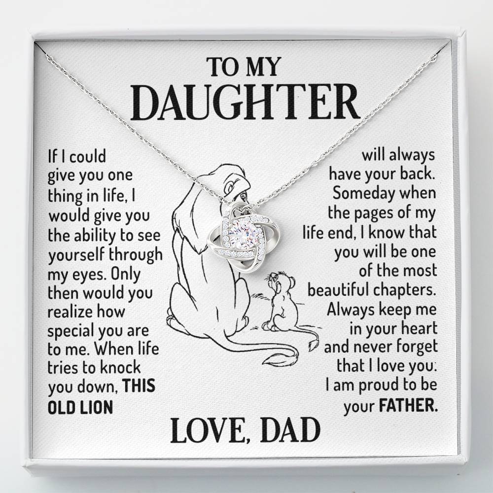 Message card(Dad to daughter 2) Love Knot Neclace