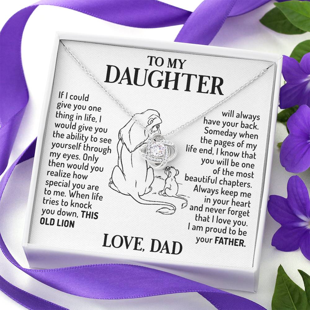 Message card(Dad to daughter 2) Love Knot Neclace