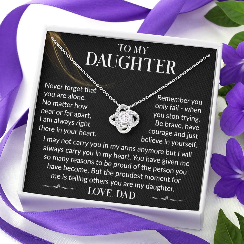 Message card(Dad to daughter 3) Love Knot Neclace