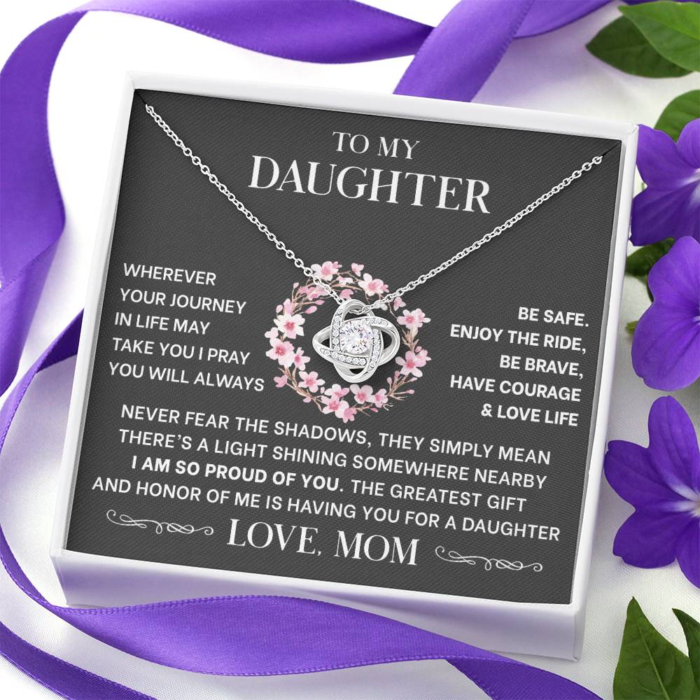 Message card(Mom to daughter 2) Love Knot Neclace