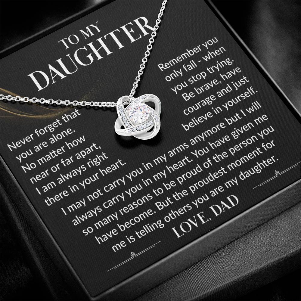 Message card(Dad to daughter 3) Love Knot Neclace