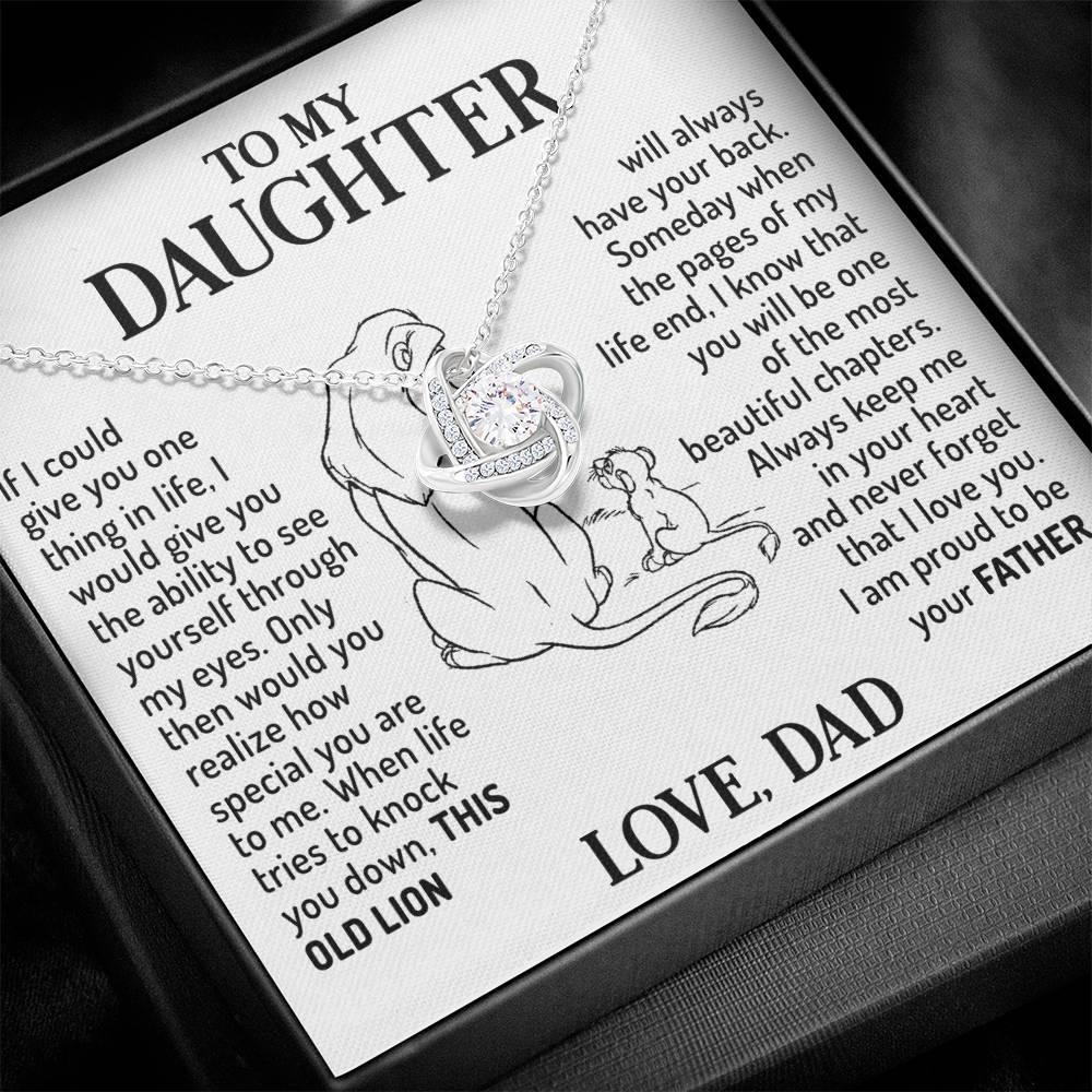 Message card(Dad to daughter 2) Love Knot Neclace