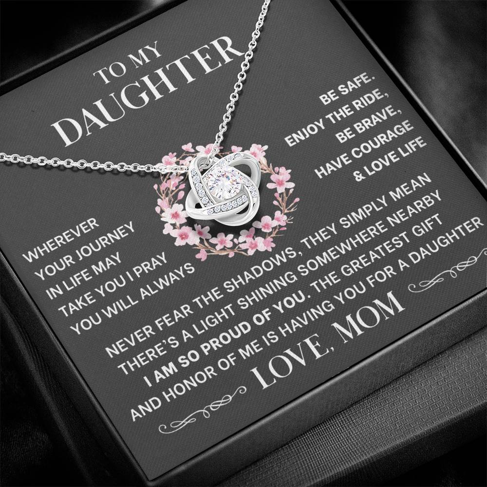 Message card(Mom to daughter 2) Love Knot Neclace