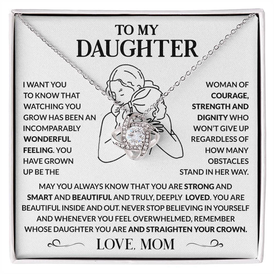 Message card(Mom to daughter 3) Love Knot Neclace