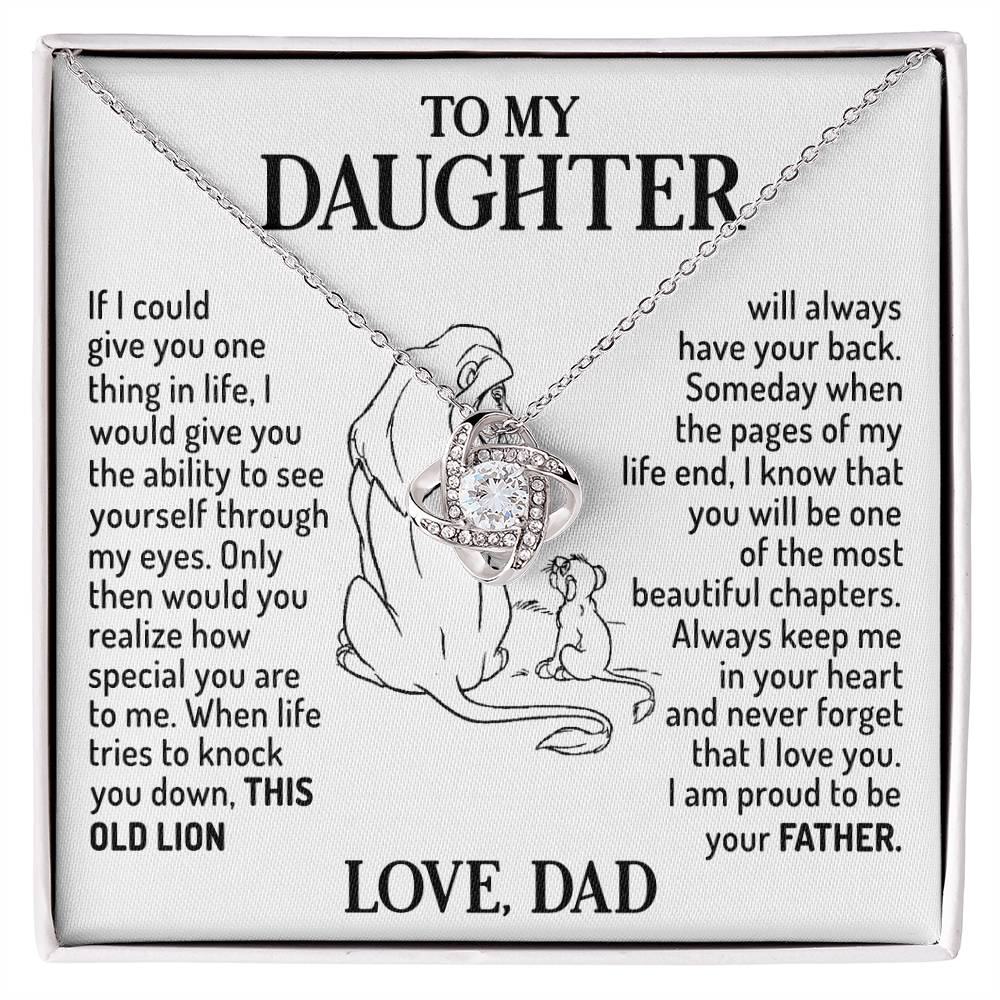 Message card(Dad to daughter 2) Love Knot Neclace