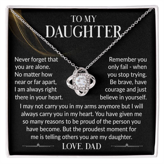 Message card(Dad to daughter 3) Love Knot Neclace