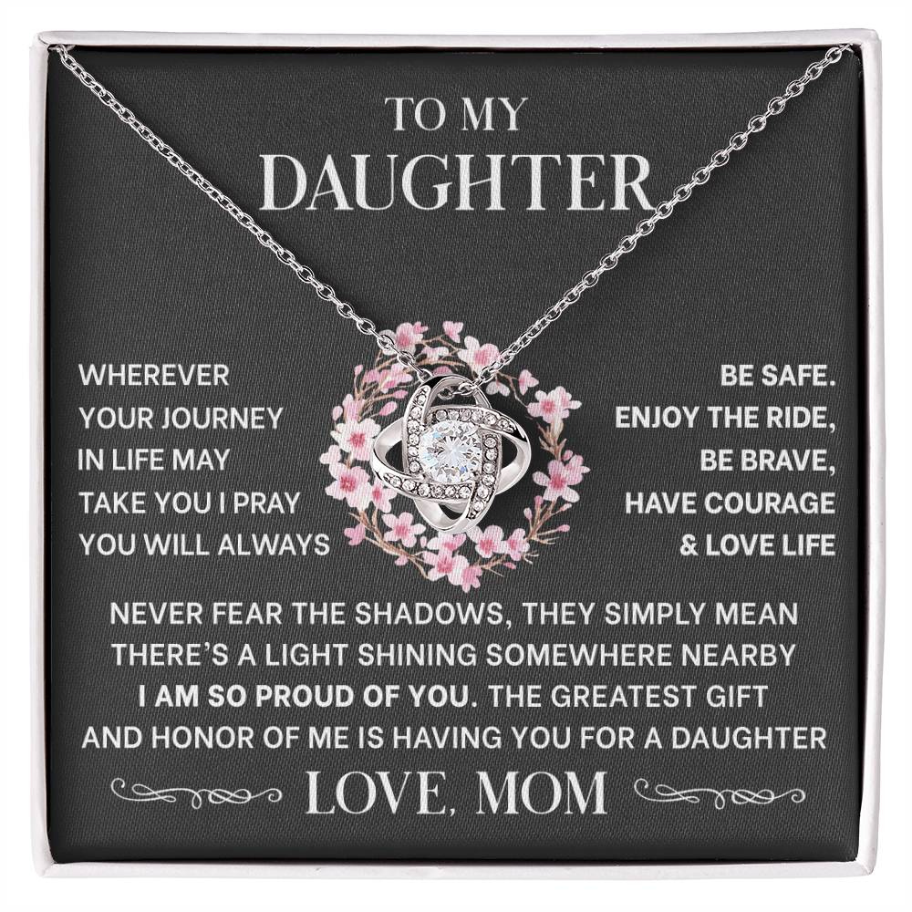 Message card(Mom to daughter 2) Love Knot Neclace