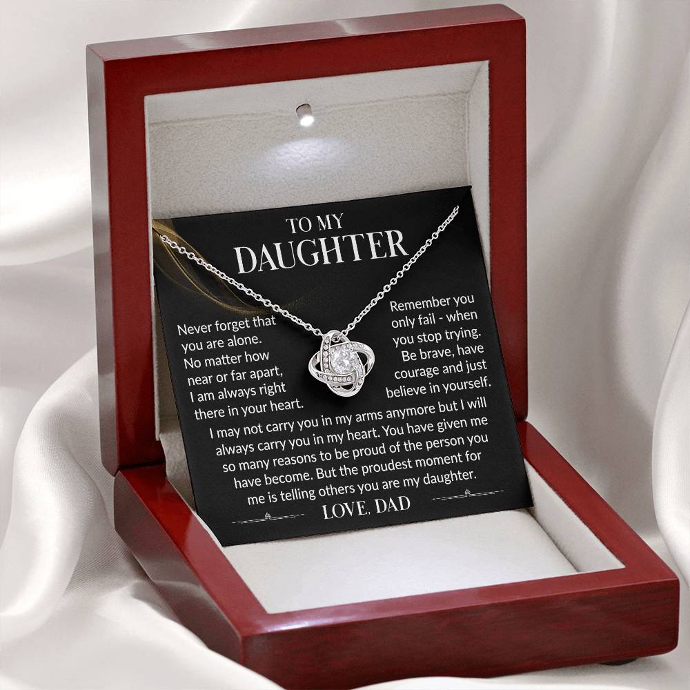 Message card(Dad to daughter 3) Love Knot Neclace