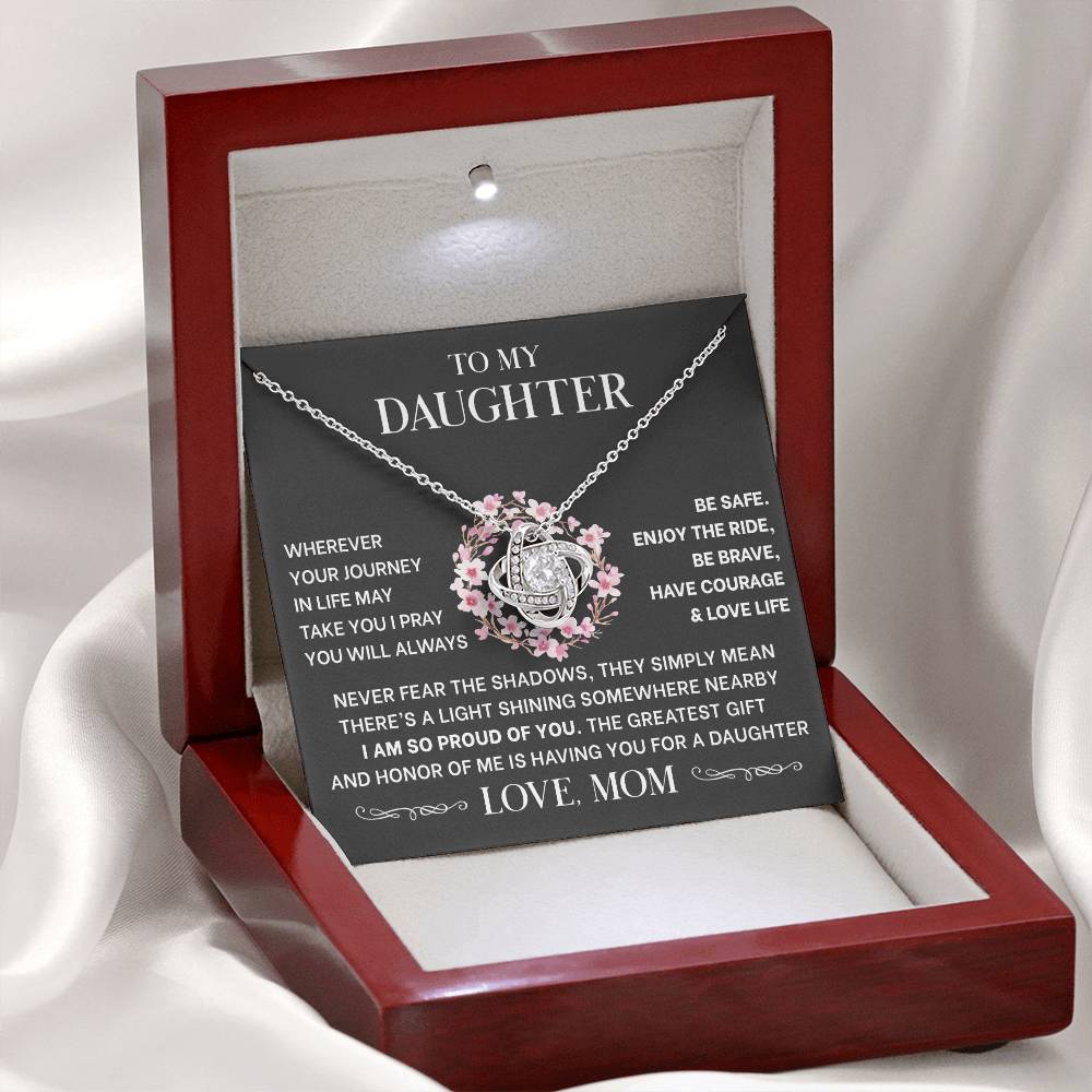 Message card(Mom to daughter 2) Love Knot Neclace