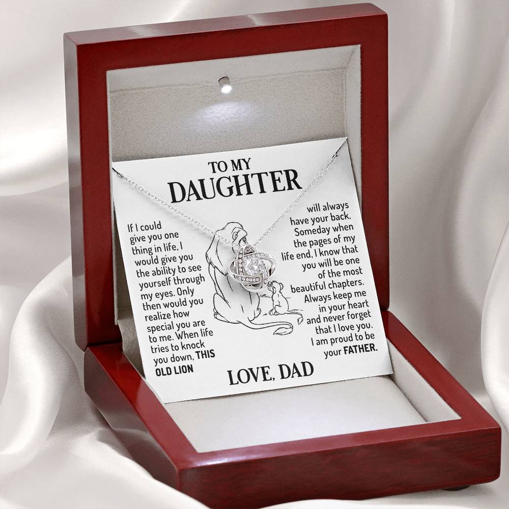 Message card(Dad to daughter 2) Love Knot Neclace