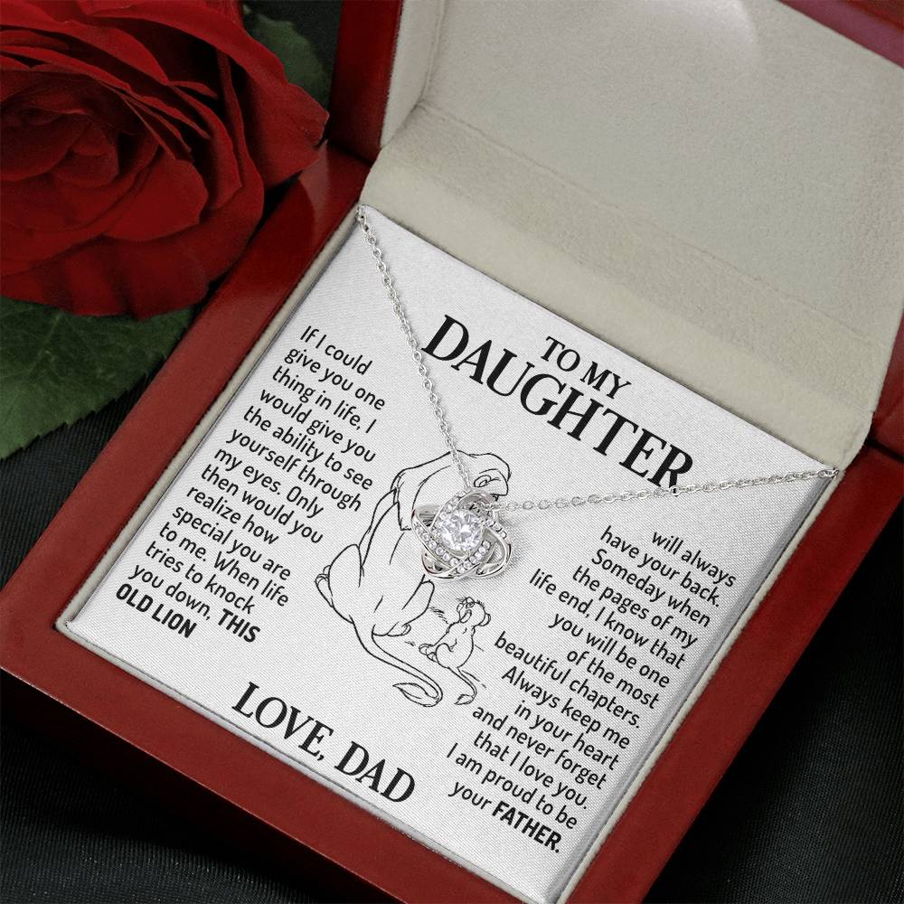 Message card(Dad to daughter 2) Love Knot Neclace