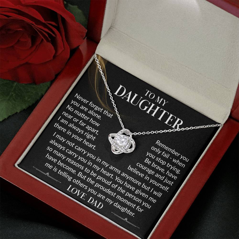 Message card(Dad to daughter 3) Love Knot Neclace