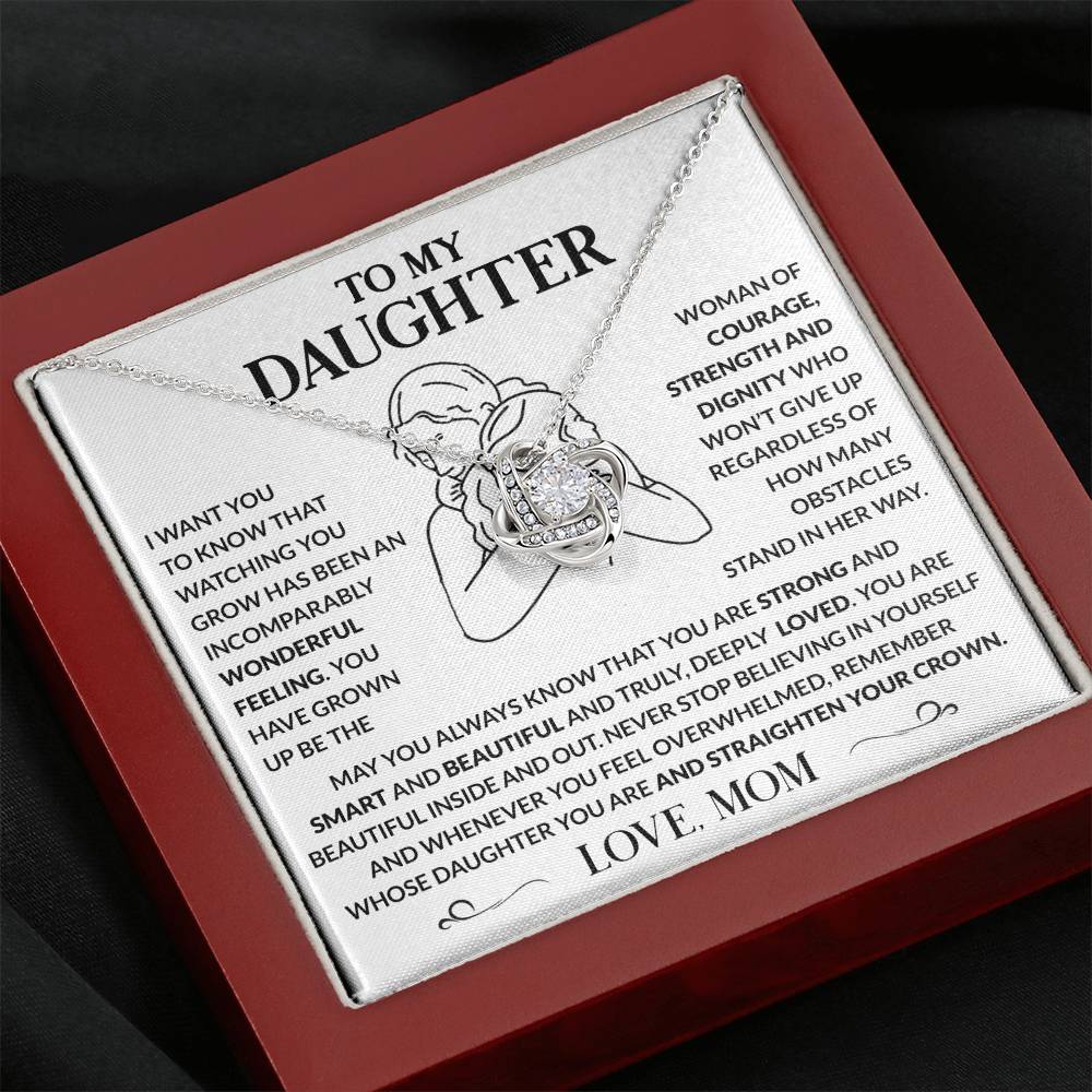 Message card(Mom to daughter 3) Love Knot Neclace