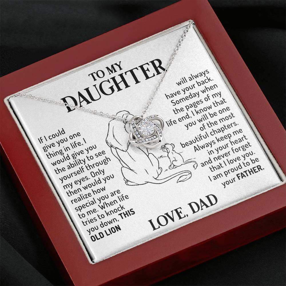 Message card(Dad to daughter 2) Love Knot Neclace