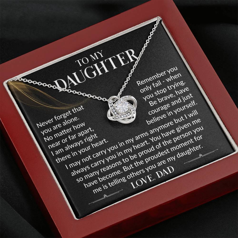 Message card(Dad to daughter 3) Love Knot Neclace