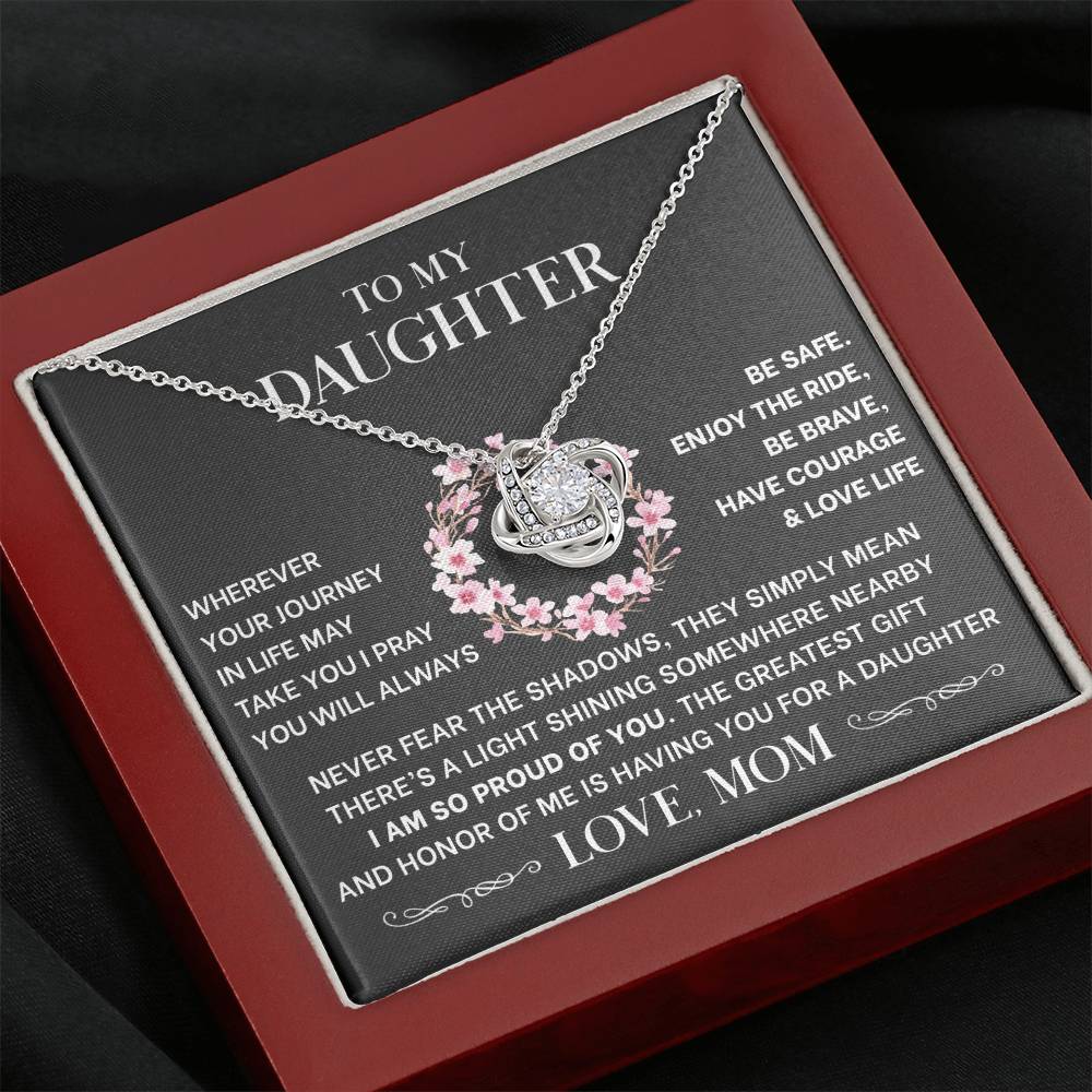 Message card(Mom to daughter 2) Love Knot Neclace