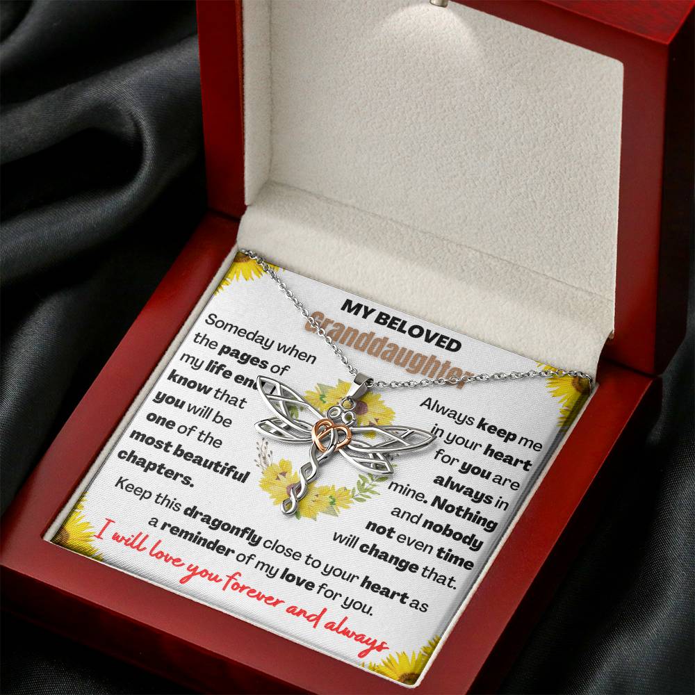 Gift for Granddaughter - Dragonfly Keepsake - Always keep me in your heart