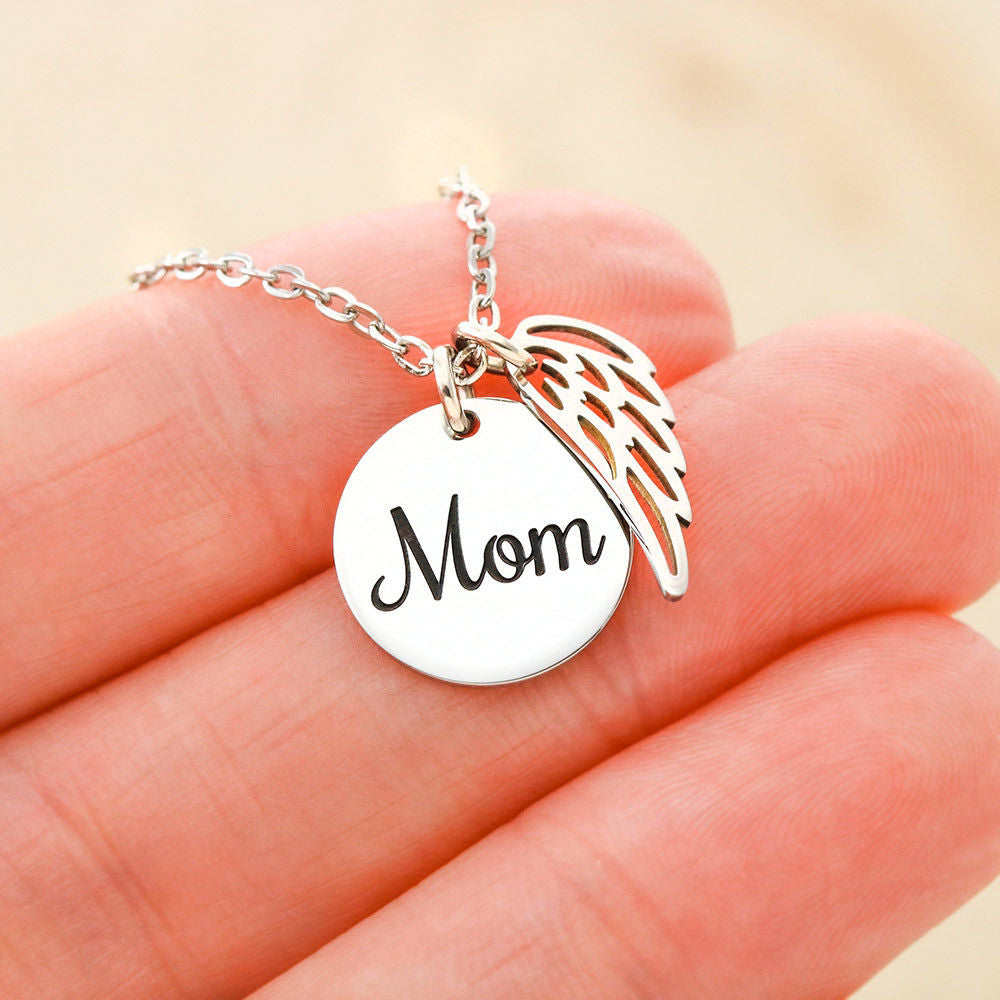 In The Loving Memory of Your Mother Remembrance Necklace with Mom Engraved