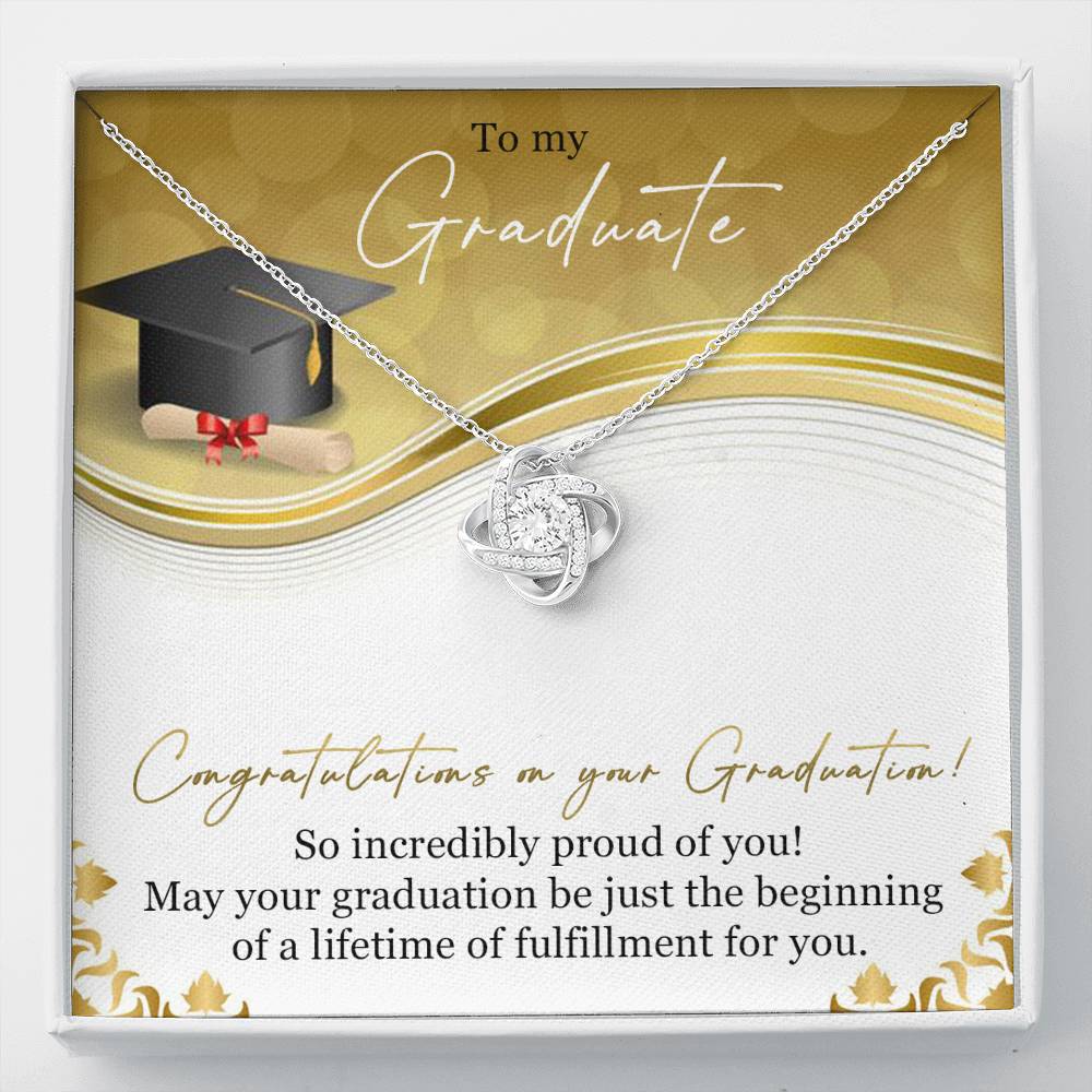 To My Graduate - Congratulations On Your Graduation - Loveknot Necklace