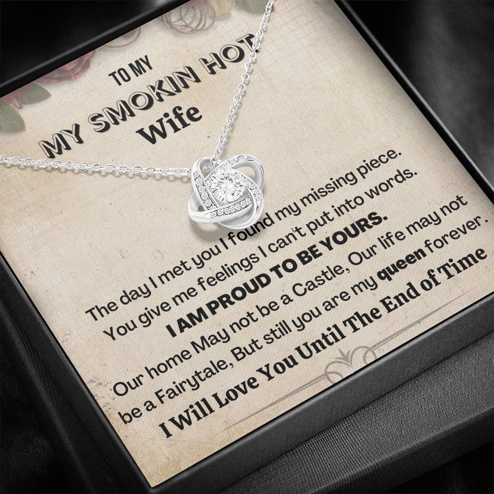 Gift For Wife | 14K gold plated Love Knot Necklace with heartwarming message card.